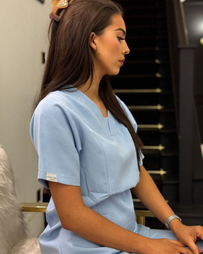 Sky Blue Natasha Scrub Top