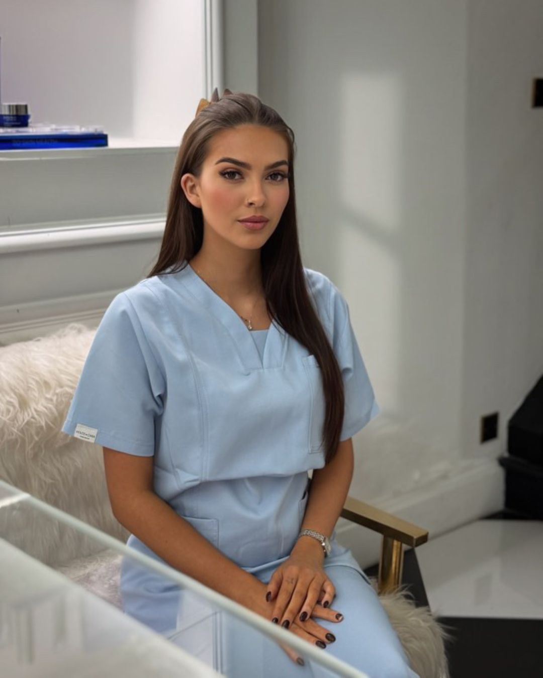 Sky Blue Natasha Scrub Top