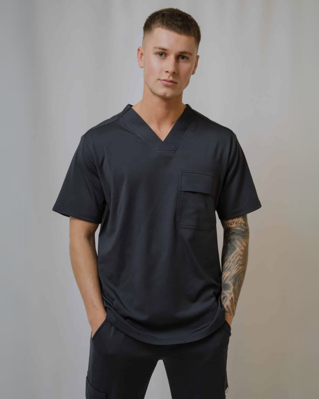 Midnight Blue Rio Ultimate Comfort Fleece-Lined Scrub Top