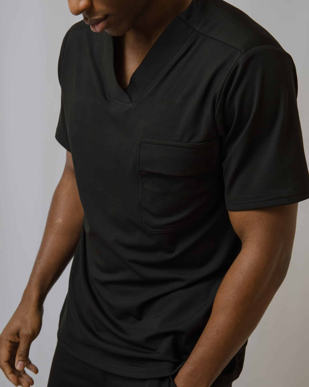 Black Rio Ultimate Comfort Fleece-Lined Scrub Top