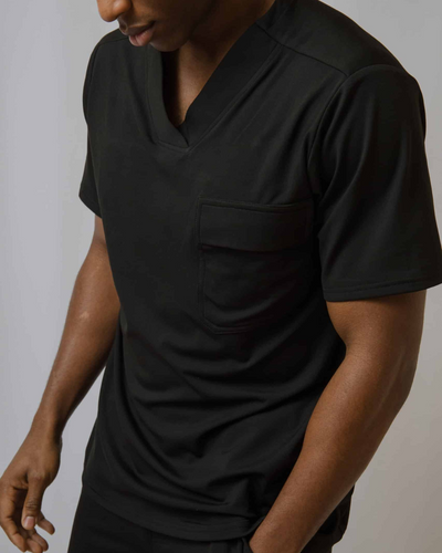 Black Rio Ultimate Comfort Fleece-Lined Scrub Top