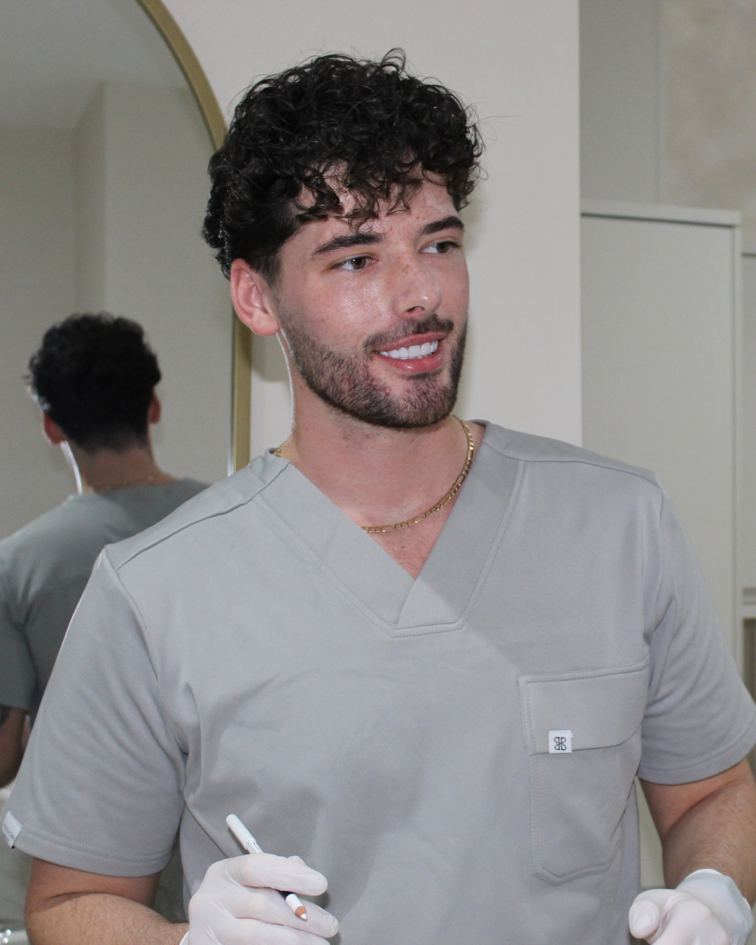 Grey Rio Ultimate Comfort Fleece-Lined Scrub Top