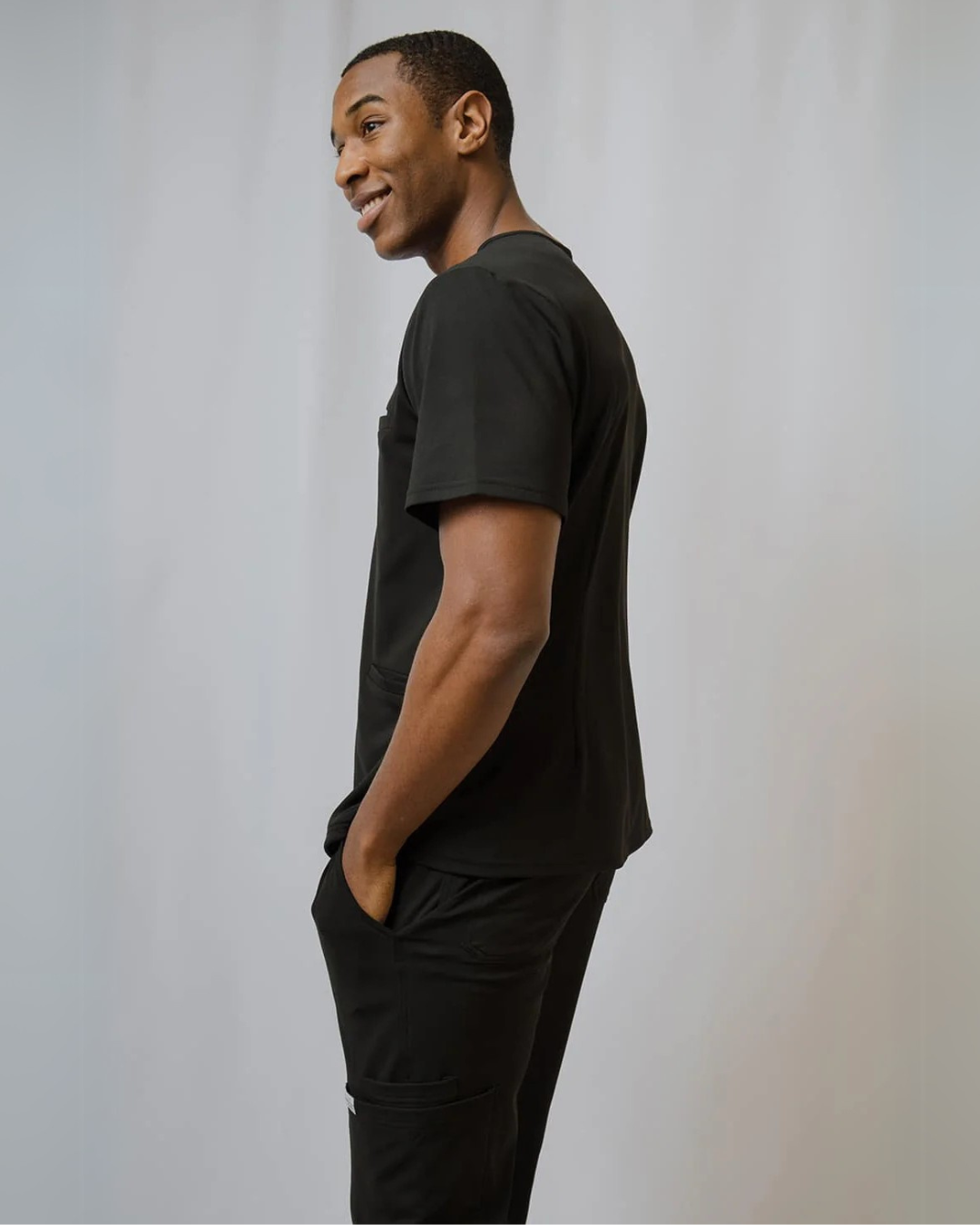 Black Rio Ultimate Comfort Fleece-Lined Scrub Top