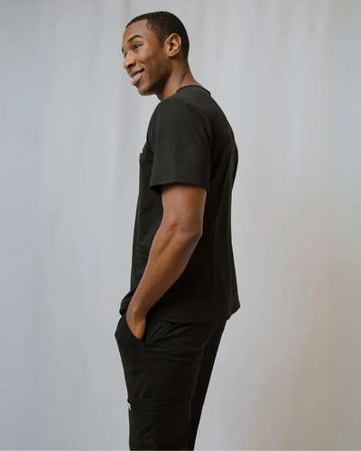 Black Rio Ultimate Comfort Fleece-Lined Scrub Top