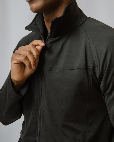 Black Ultimate Comfort Fleece-Lined Scrub Jacket