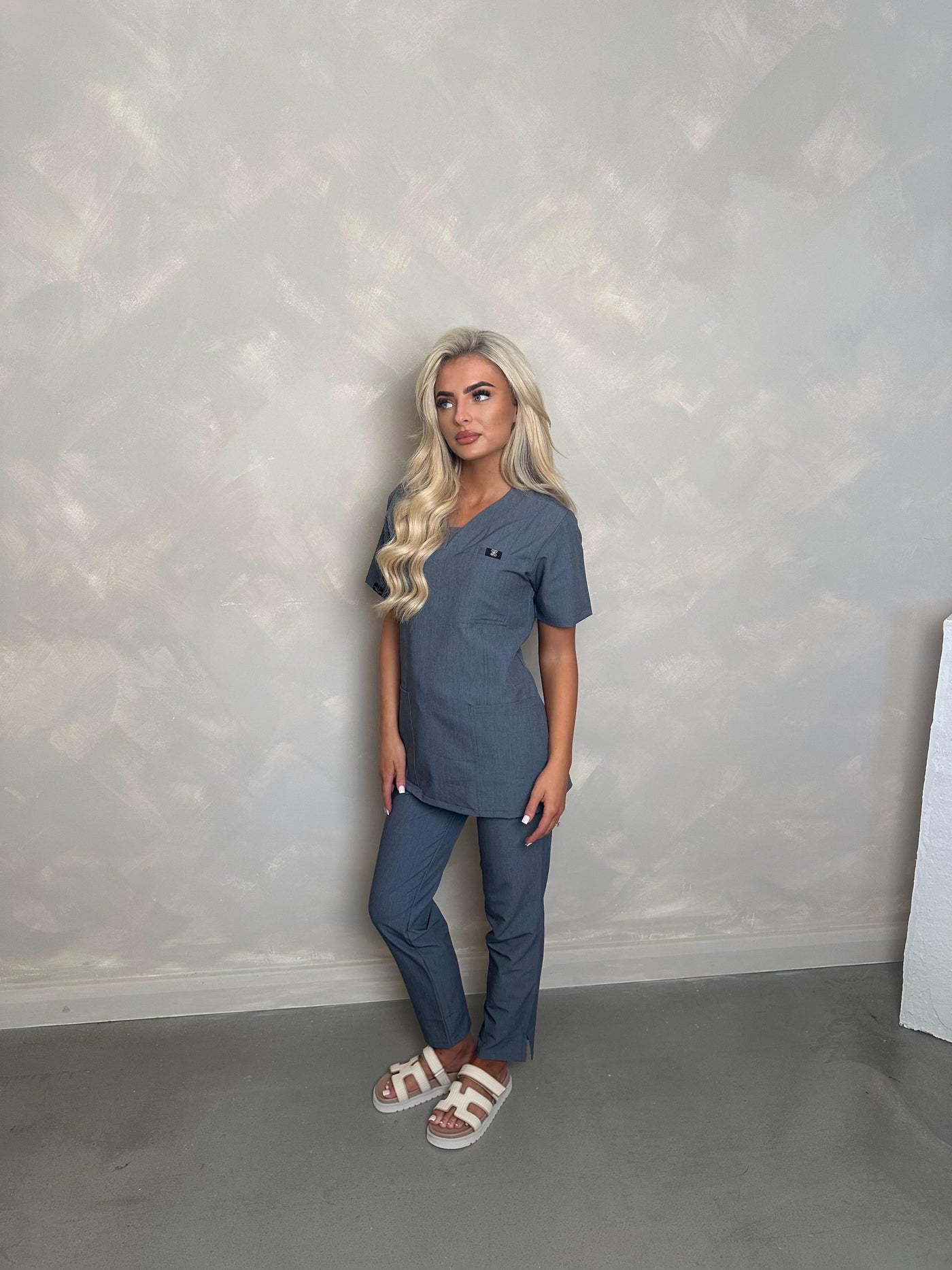 Graphite Natasha Scrub Top