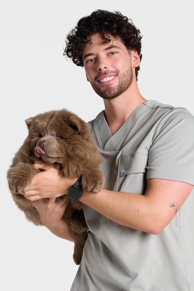 Grey Rio Ultimate Comfort Fleece-Lined Scrub Top