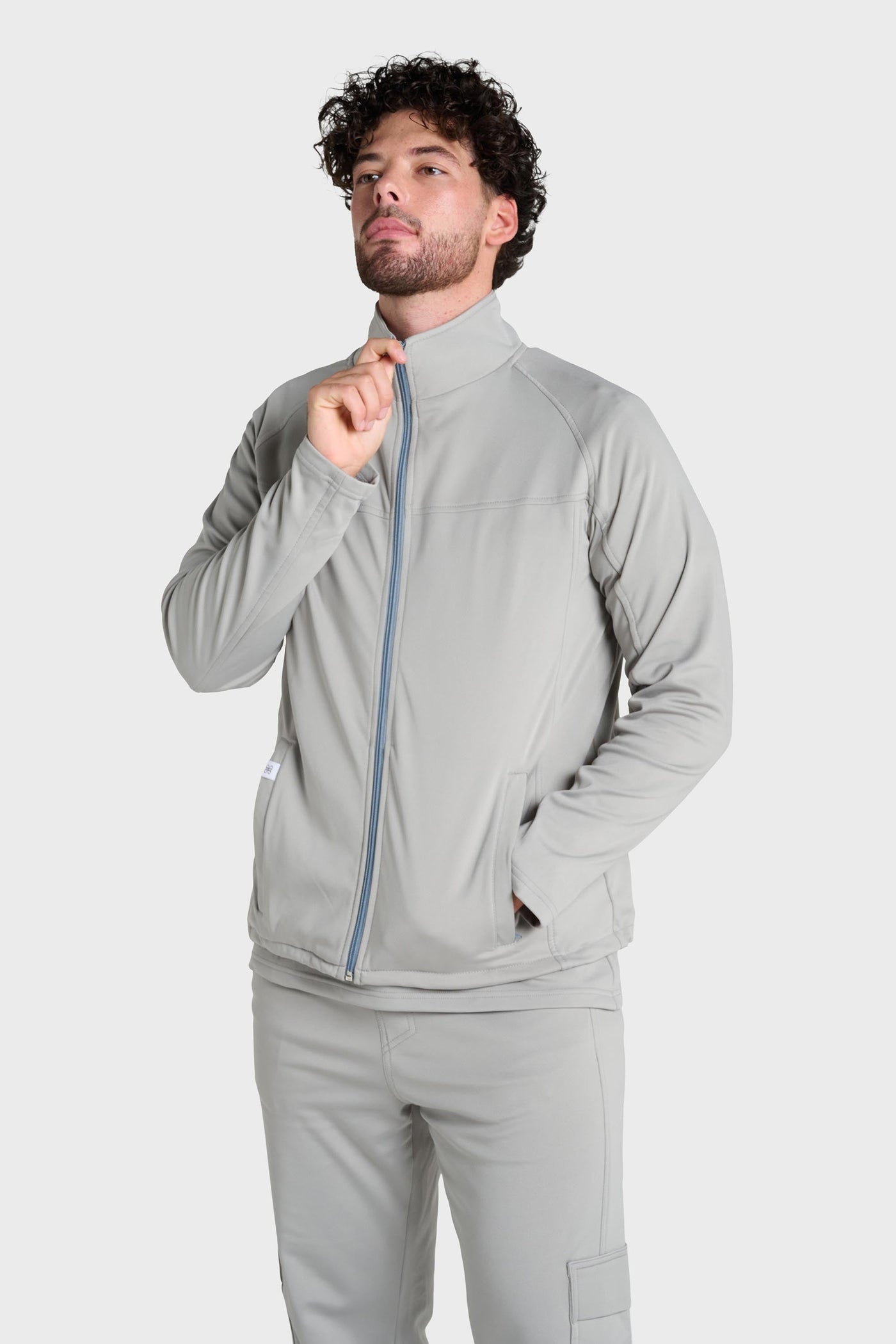 Grey Ultimate Comfort Fleece-Lined Scrub Jacket