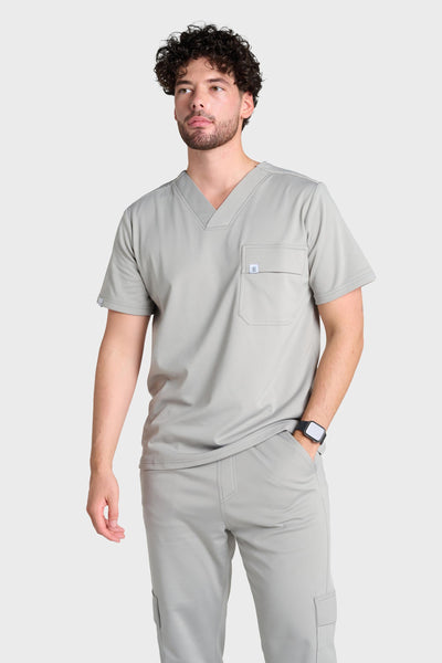 Grey Rio Ultimate Comfort Fleece-Lined Scrub Top