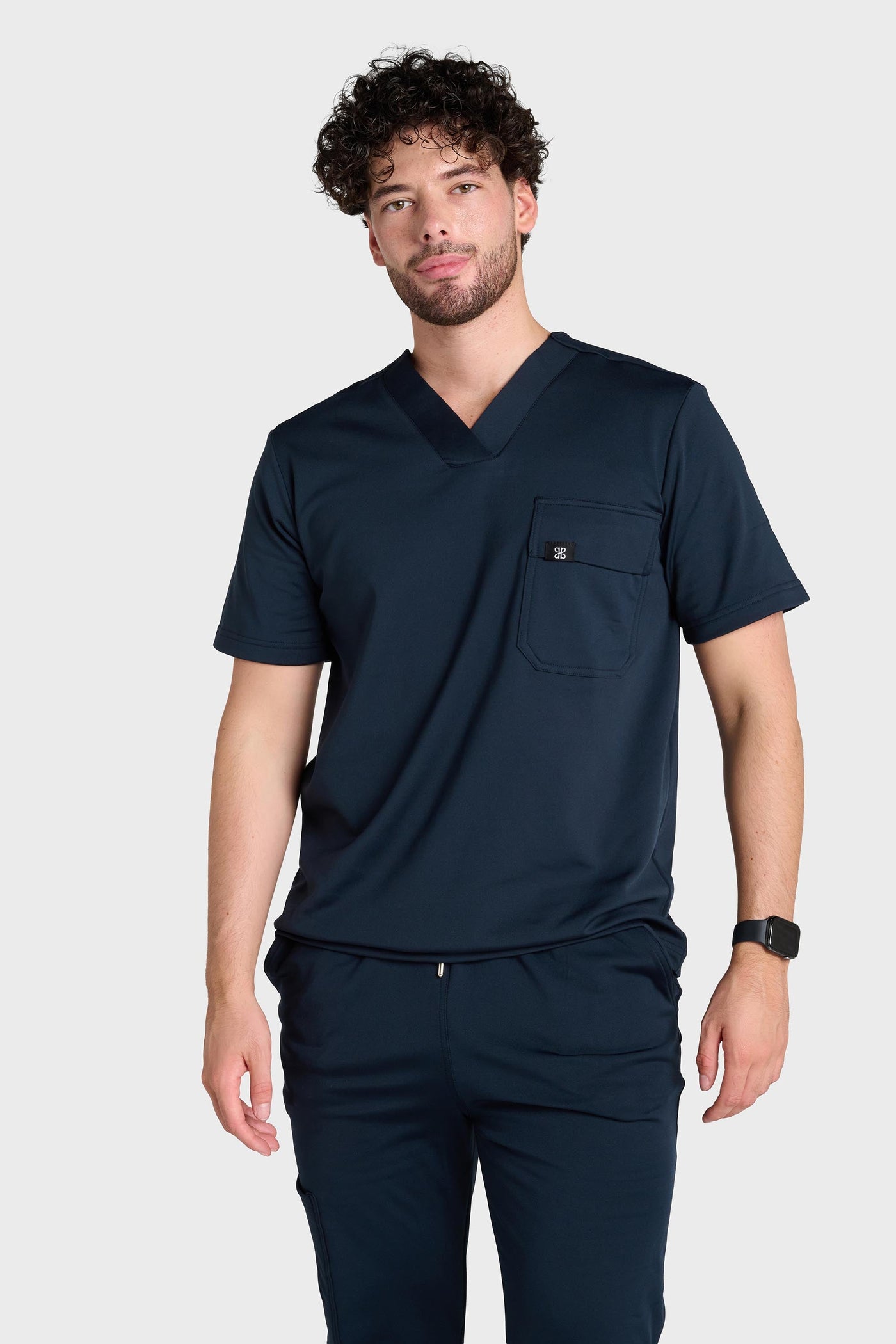 Midnight Blue Rio Ultimate Comfort Fleece-Lined Scrub Top