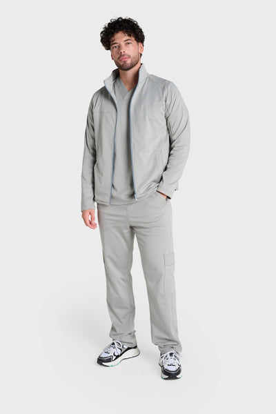 Grey Ultimate Comfort Fleece-Lined Scrub Jacket