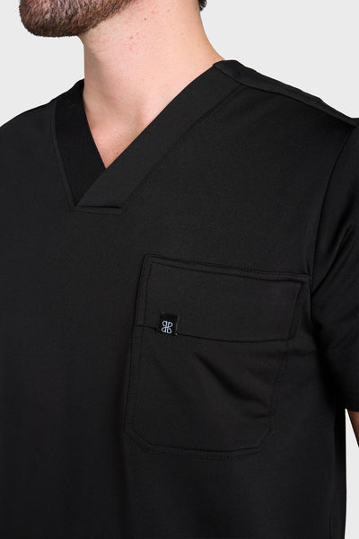 Black Rio Ultimate Comfort Fleece-Lined Scrub Top