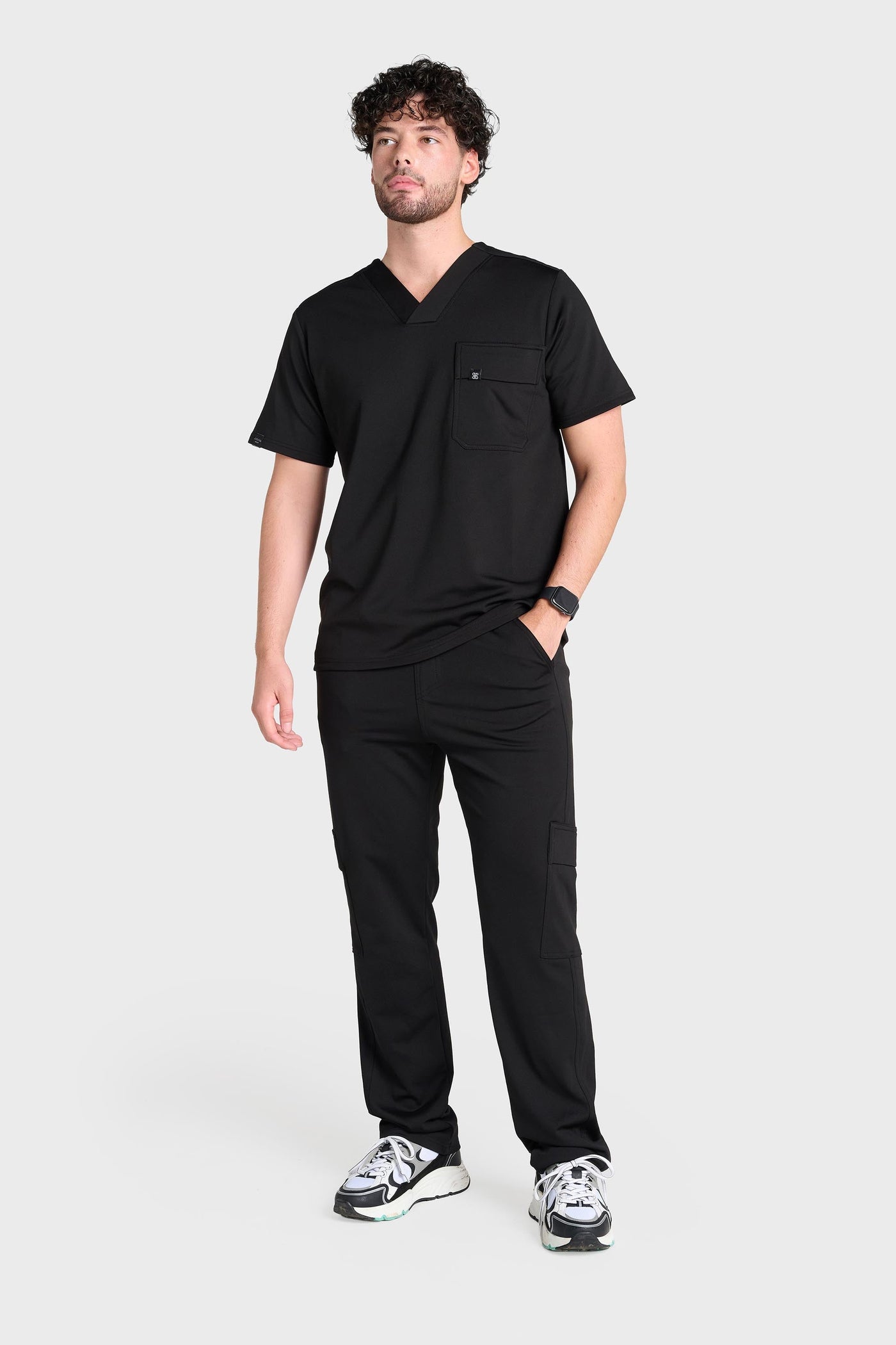 Black Rio Ultimate Comfort Fleece-Lined Scrub Top