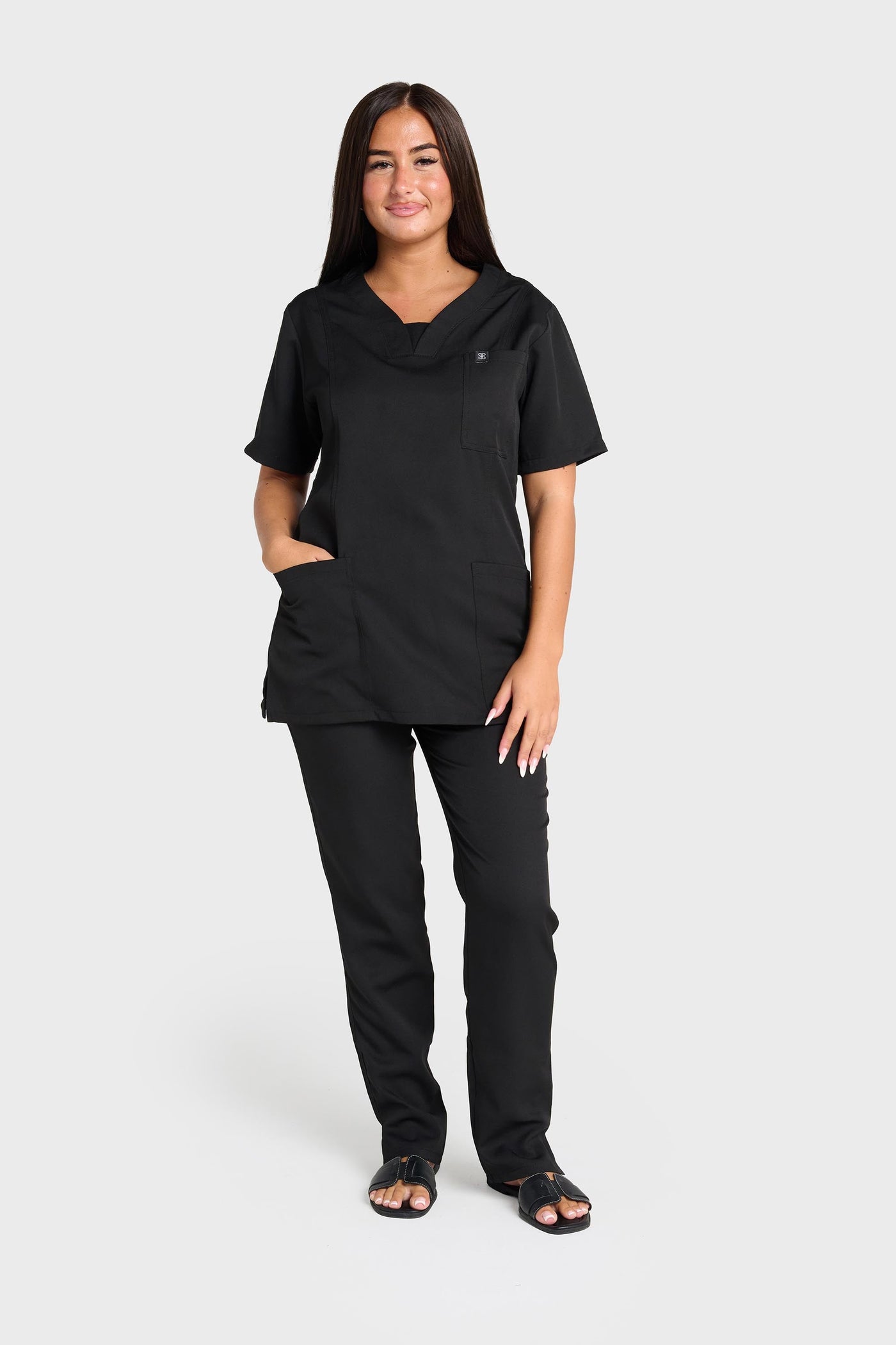 Black Natasha Scrub Top