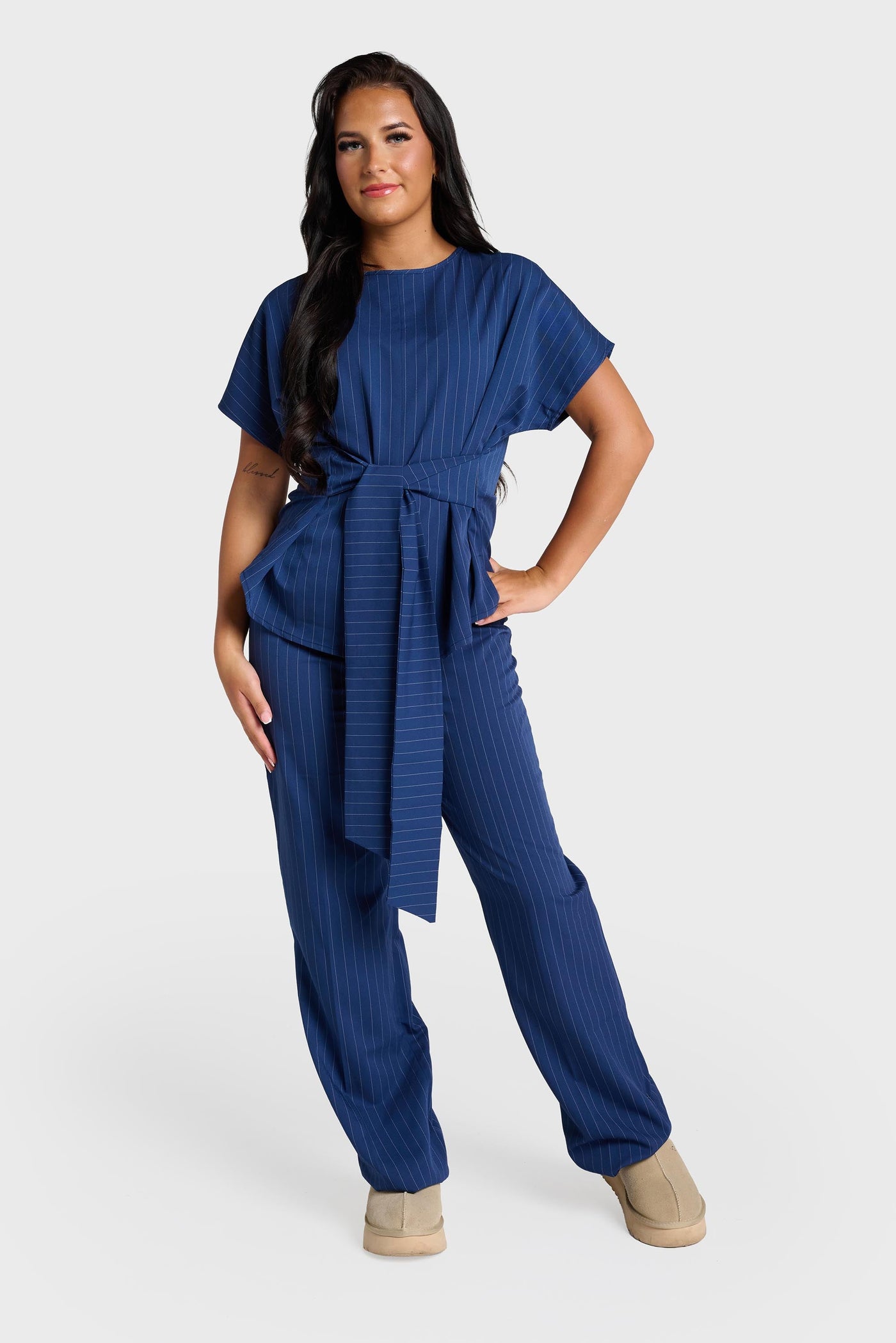 Pinstripe Blue Florence Top