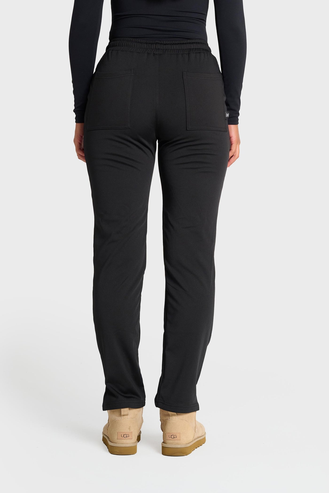 Black Natasha Ultimate Comfort Fleece-Lined Scrub Trouser