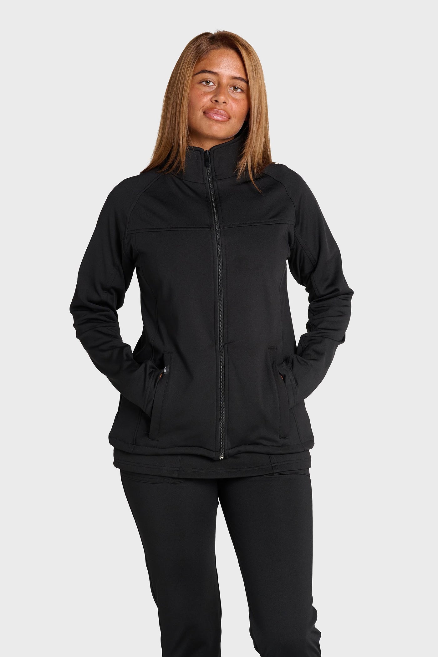 Black Ultimate Comfort Fleece-Lined Scrub Jacket