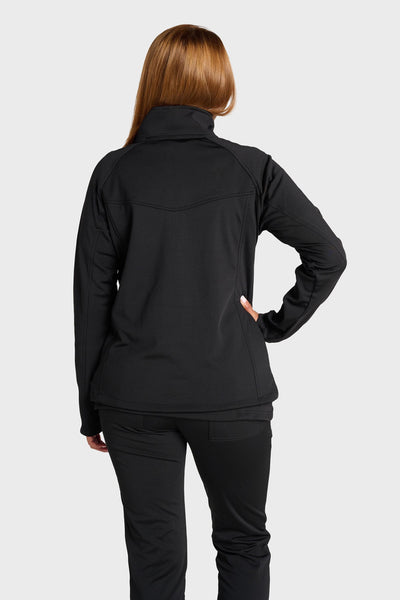 Black Ultimate Comfort Fleece-Lined Scrub Jacket
