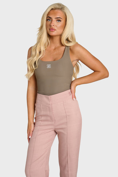 PRE ORDER - Greige Base Vest with Built-In Bra