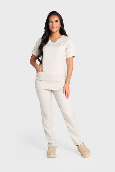 Cream Natasha Scrub Trouser