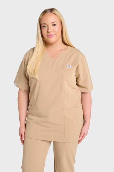 Caramel Natasha Scrub Top