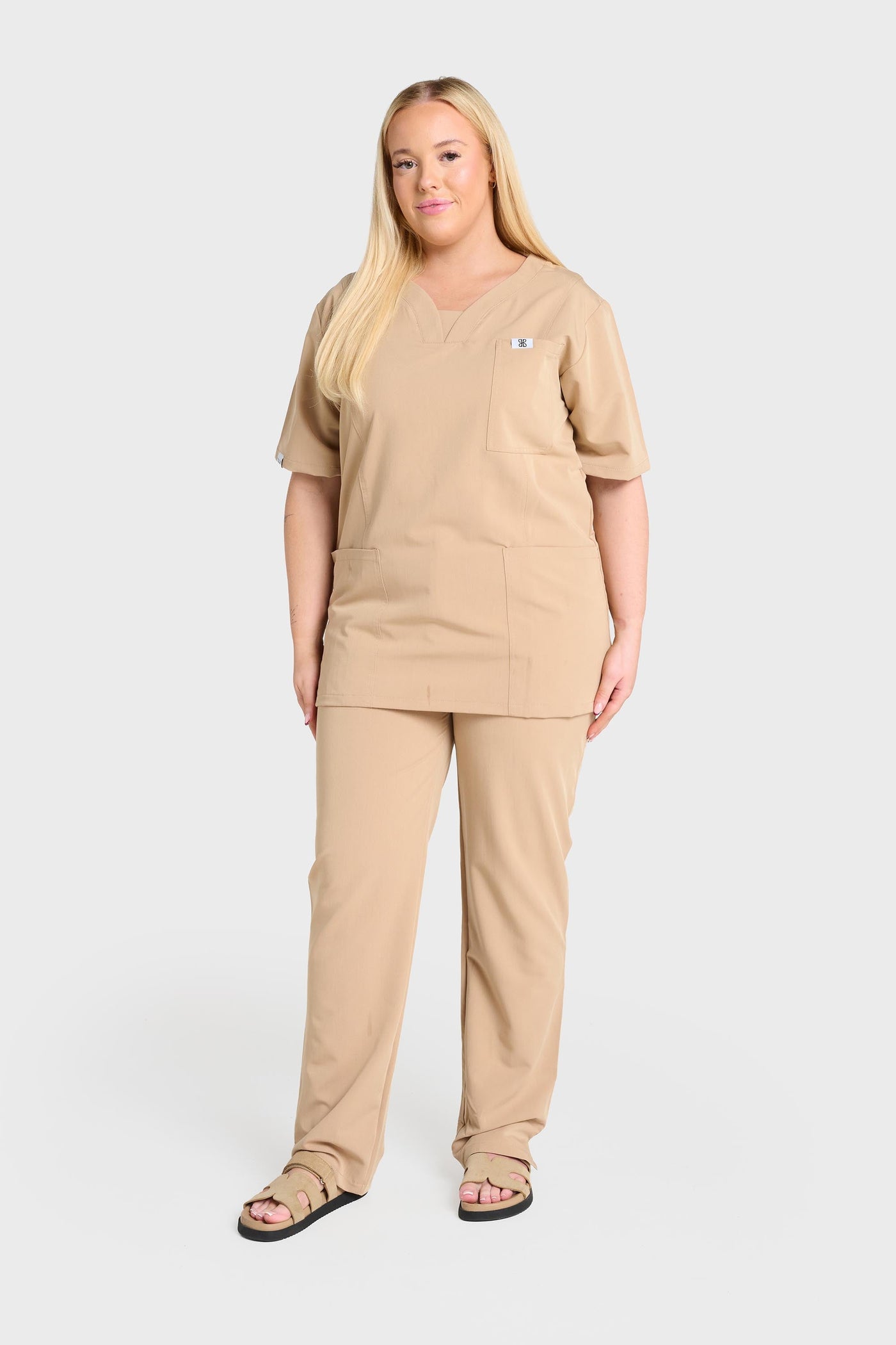 Caramel Natasha Scrub Top