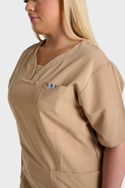 Caramel Natasha Scrub Top