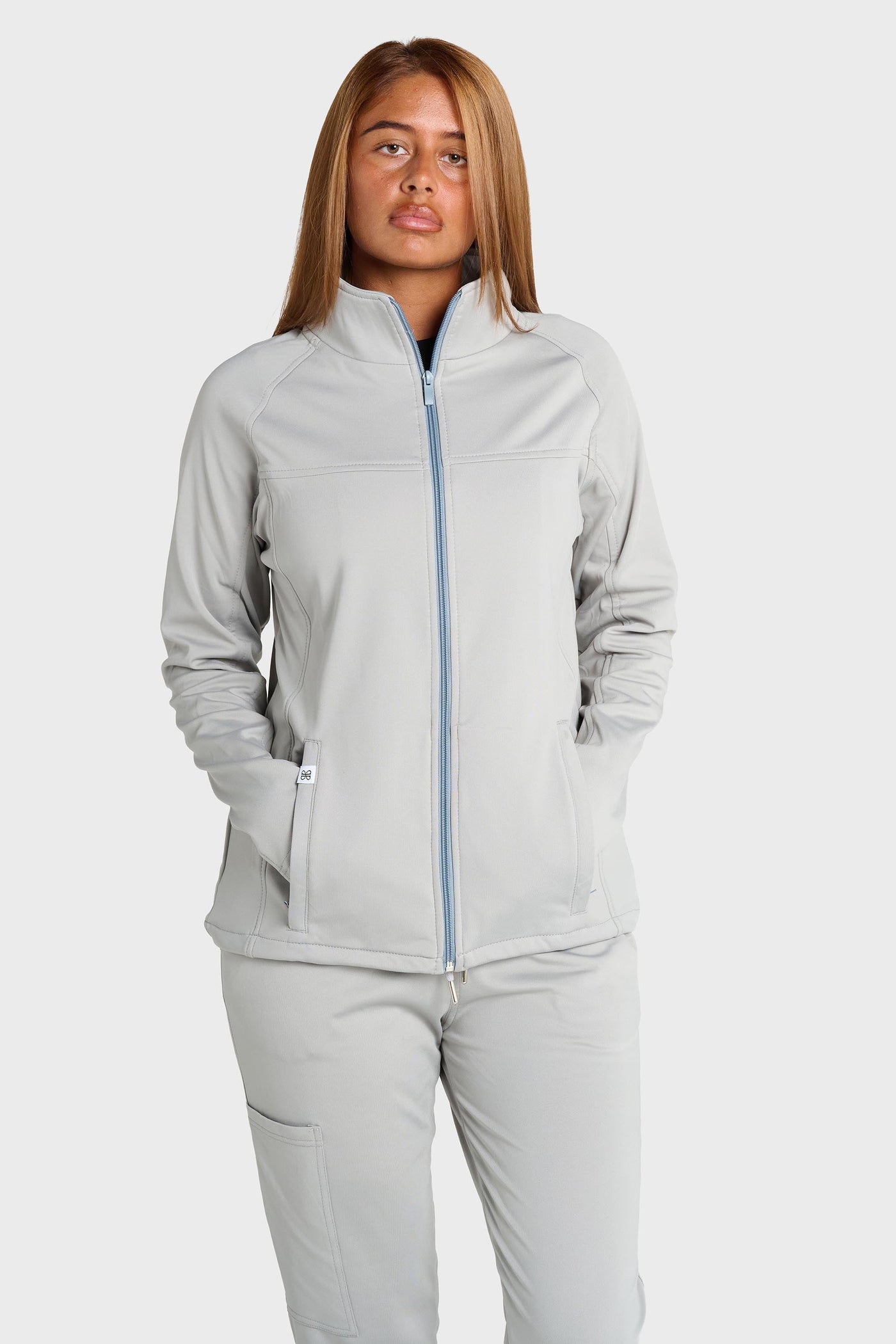 Grey Ultimate Comfort Fleece-Lined Scrub Jacket