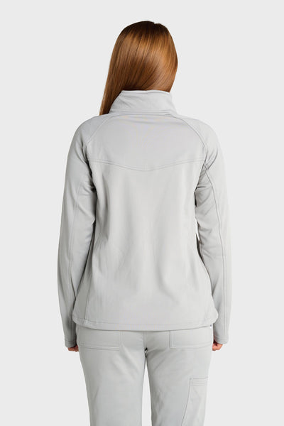 Grey Ultimate Comfort Fleece-Lined Scrub Jacket