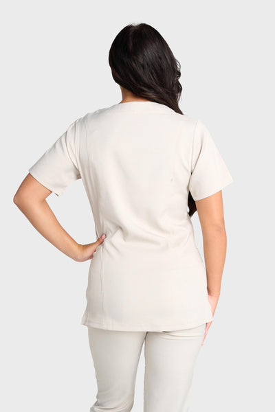 Cream Natasha Scrub Top