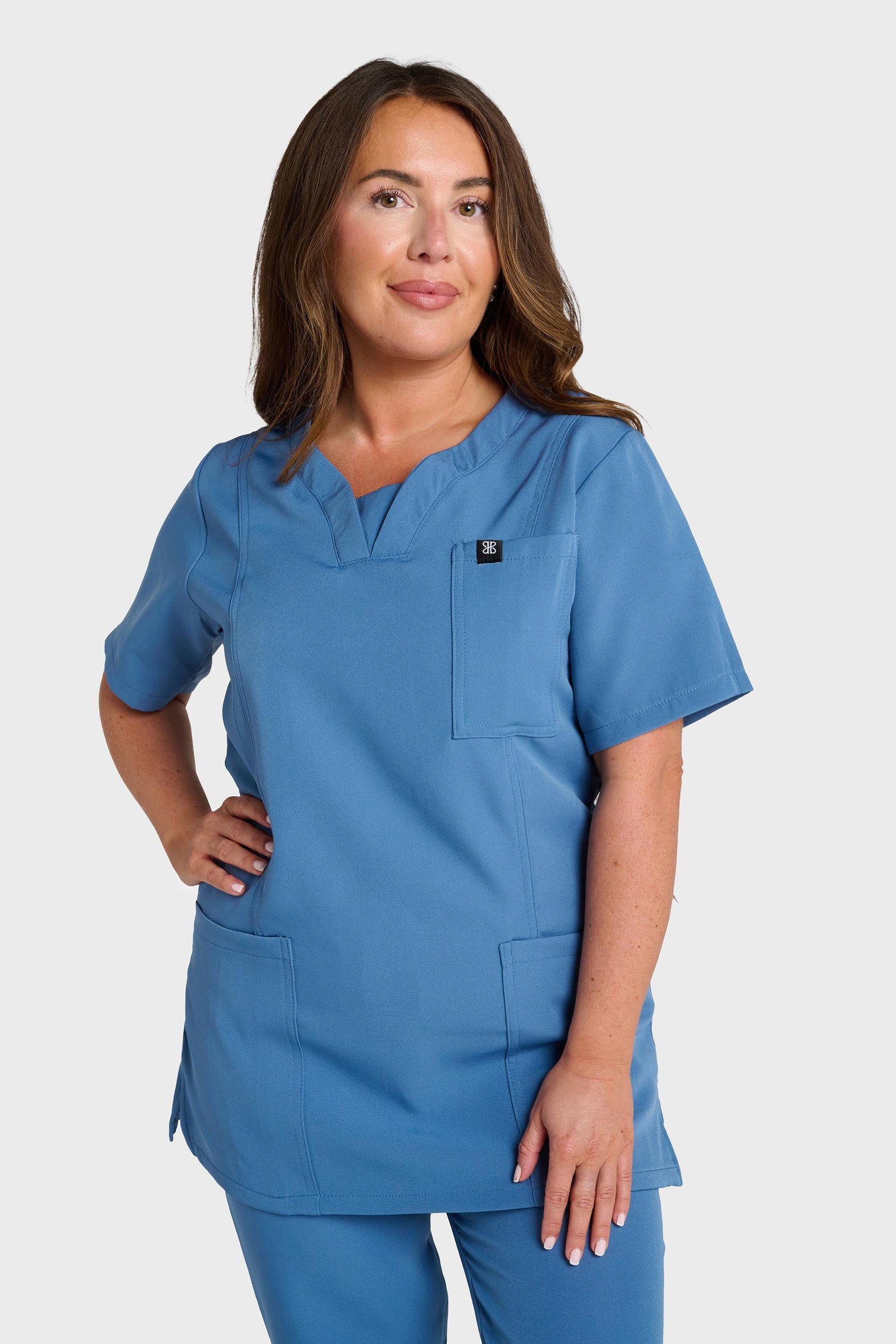 Ocean Blue Natasha Scrub Top