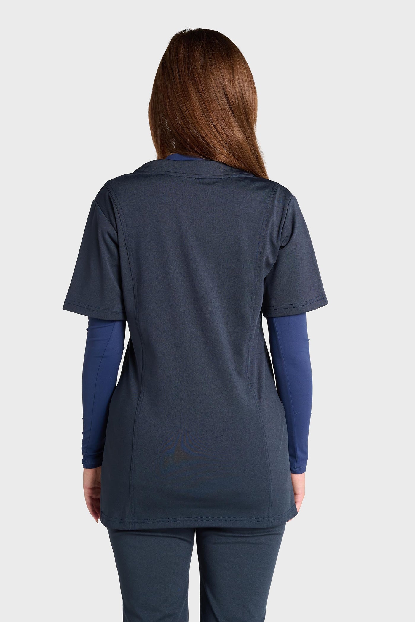 Blue Natasha Ultimate Comfort Fleece-Lined Scrub Top