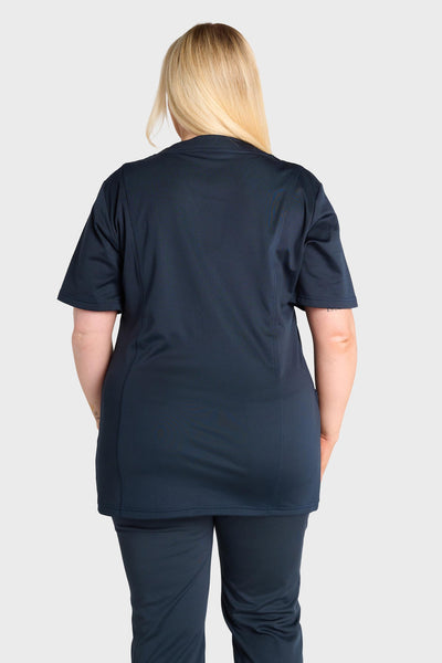 Blue Natasha Ultimate Comfort Fleece-Lined Scrub Top