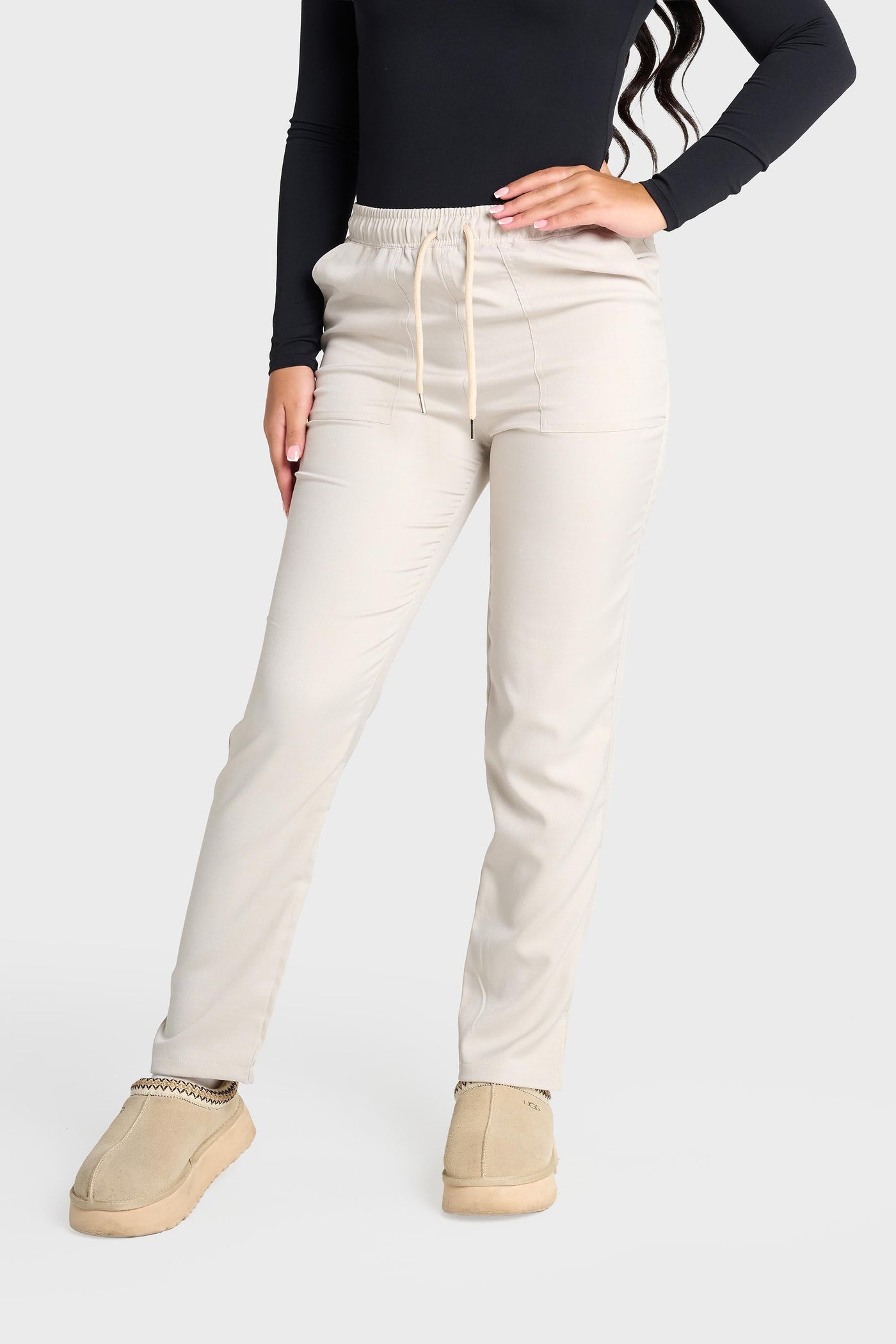 Cream Natasha Scrub Trouser