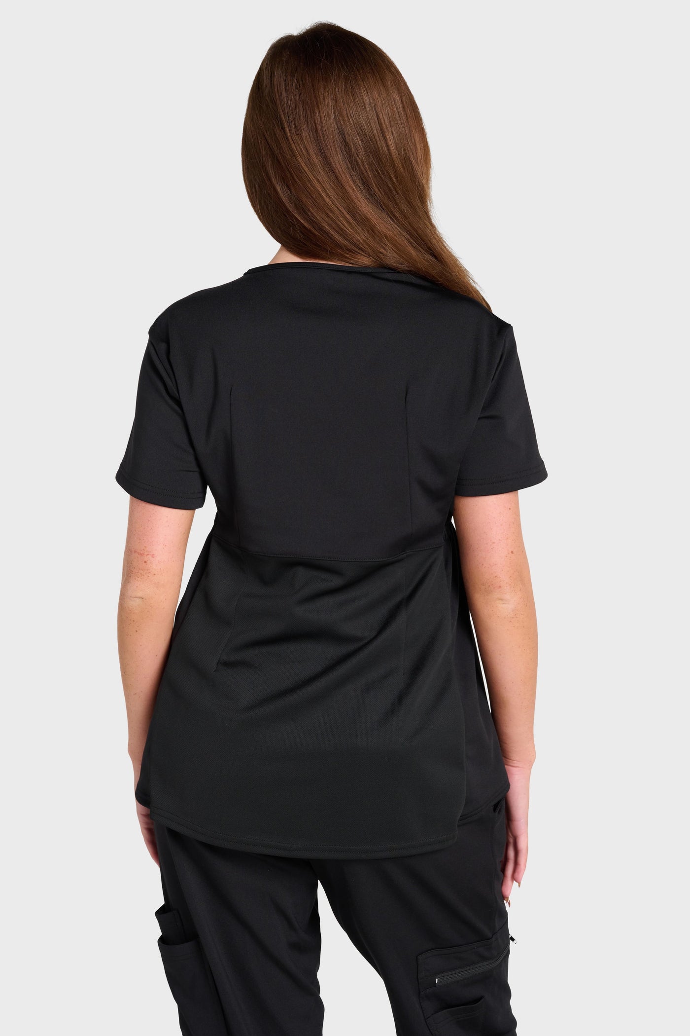 Black Maternity Ultimate Comfort Fleece-Lined Scrub Top