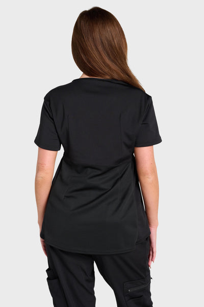 Black Maternity Ultimate Comfort Fleece-Lined Scrub Top