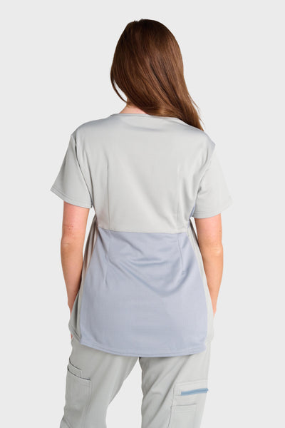 Grey Maternity Ultimate Comfort Fleece-Lined Scrub Top