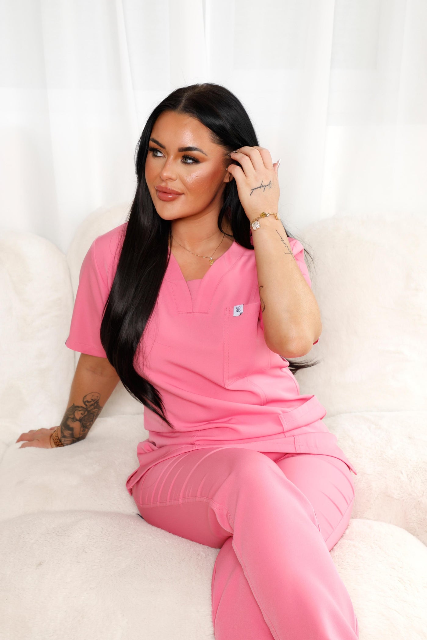 French Rose Natasha Scrub Top