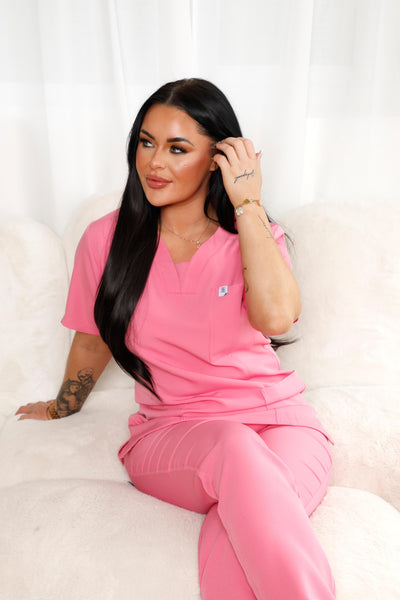 French Rose Natasha Scrub Top